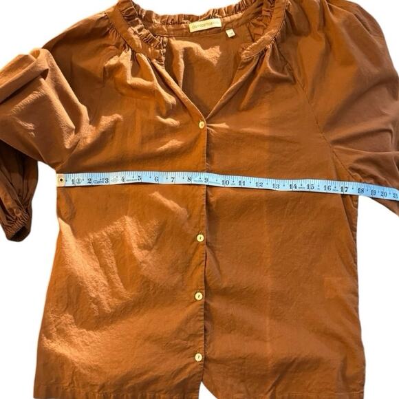 Camicettasnob Brown/Rust Puff 3/4 Sleeve Blouse Size IT44/US 8 - Picture 10 of 10